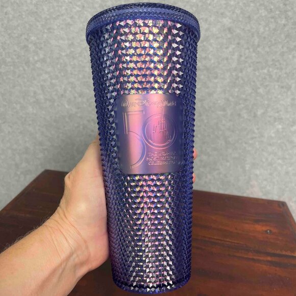 STARBUCKS DISNEY 50th Celebration Blue Iridescent 24oz Tumbler - Picture 1 of 7